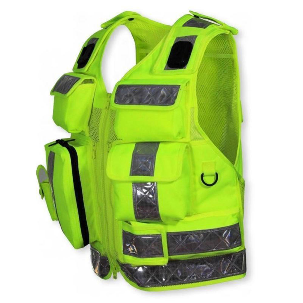 National Apparels Customized Black Reflective Safety Vest Company Logo With Pockets Custom Color Fluorescent Visibility Work Class 2 Safety Vest